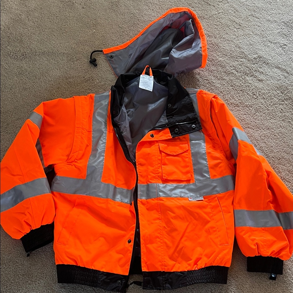 OccuNomix Orange and Black size small Jacket with Reflective Stripes